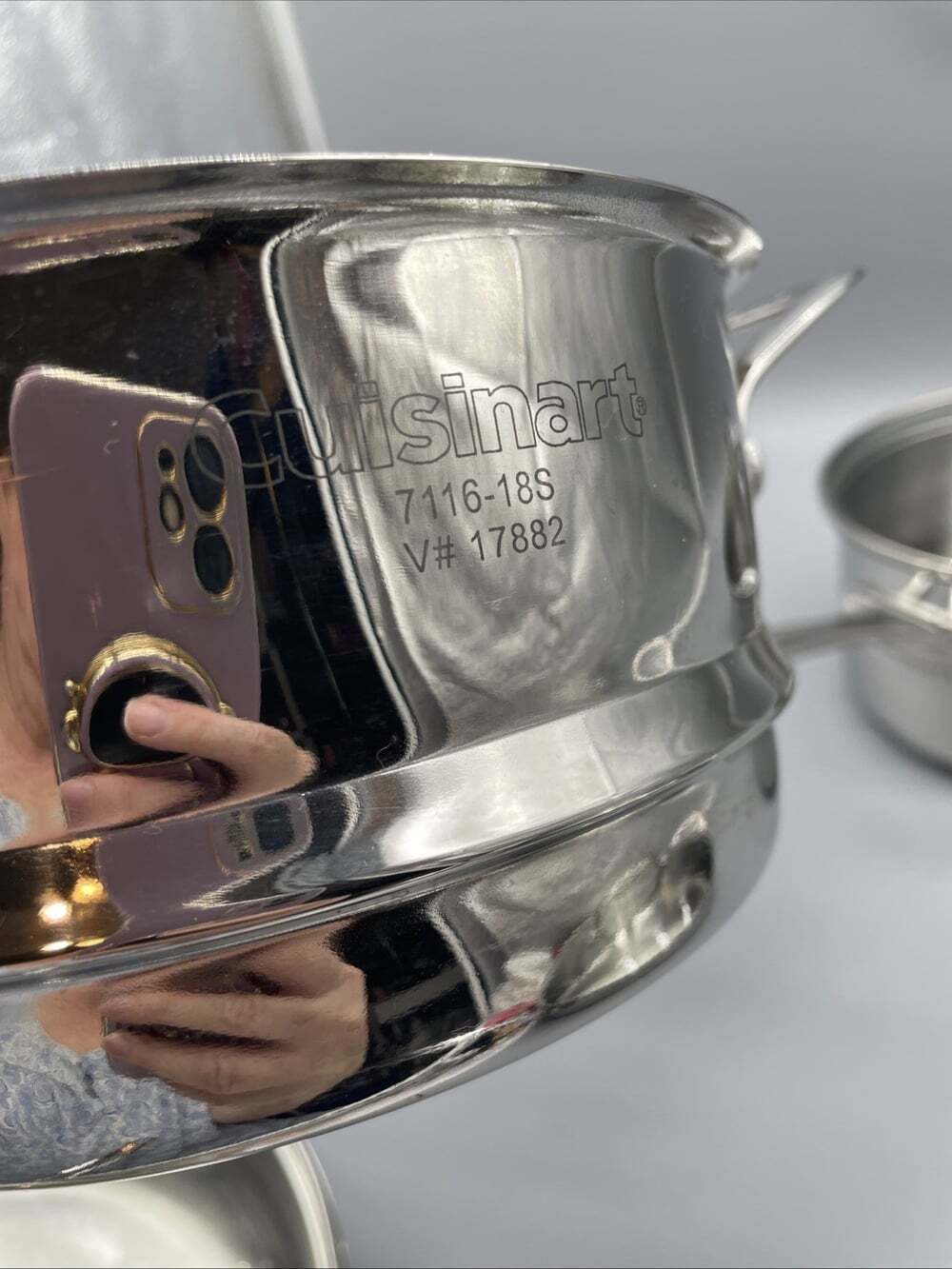 Cuisinart 2.5 Qt Stainless Steel Sauce Pot Model 7195-18G Lid & Steamer 7116-18S - Picture 3 of 11